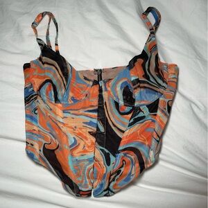 White Fox Btq Mesh Corset Top